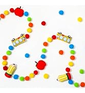 JarThenaAMCS Back to School Felt Banners Cute Pencil Smile Face Pompom Ball Pre-Strung Banners De...