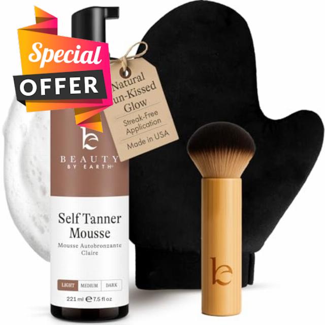 Self Tanner Tanning Mousse Kit - USA Made with Natural & Organic Ingredients