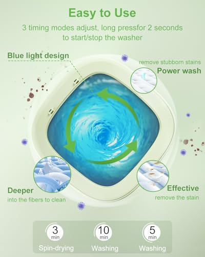 16L Upgraded Capacity Mini Washer | Compact Deep Cleans Underwear