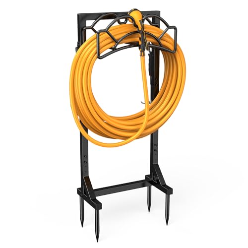Upgraded Metal Hose Reels Holds 150ft Hose | Heavy Duty Freestanding Water Hose Holders