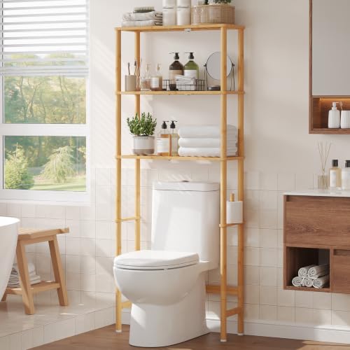 Freestanding 3-Tier Bamboo Bathroom Shelves