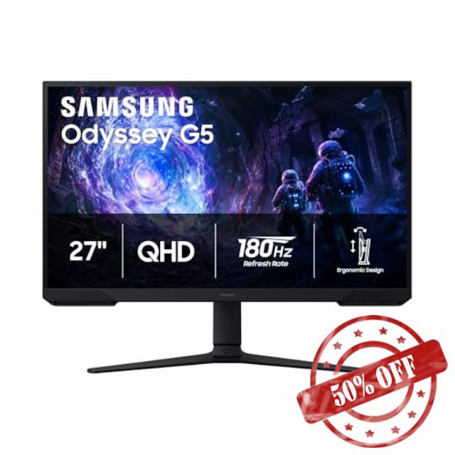 Samsung 27" Odyssey G5 (G51F) Gaming Monitor - QHD (1440P)
