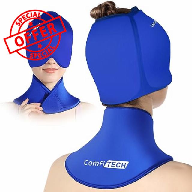 ComfiTECH Cold Cap and Neck Ice Pack Wrap Gel Combo