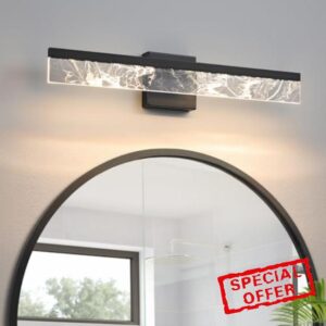 AIJIASI Modern Bathroom Light Fixtures Over Mirror - 24 Inch Black Vanity Light Bar 18W 3000K Dimmable LED Vanity Lighting Fixtures for Restroom Mirro