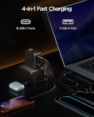 Foldable Power Adapter with 240W USB-C Cable for MacBook Pro