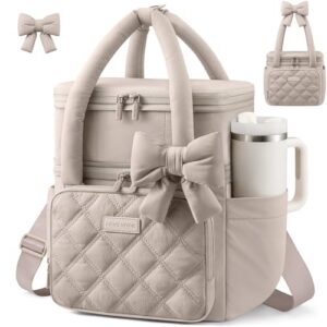 Expandable Double Deck Adult Lunch Box Women with Cup Holder