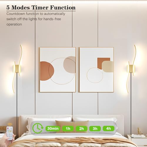 Plug in Cord Wall Lamp for TV Wall Living Room Hallway Bedroom