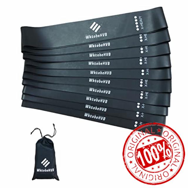 Resistance Loop Exercise Bands-5/10 Pack-10/12 Inch Stretch Bands for Working Out with Carry Bag-Elastic Bands for Physical Therapy