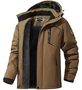 MAOYSSEN Men's mountaineering waterproof ski jacket winter warm snow jacket windproof hooded rain...