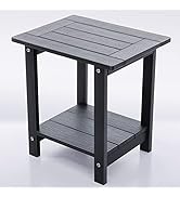 juserox Outdoor Side Table, Weather Resistant Double Small Adirondack Side Table, Outdoor Indoor ...