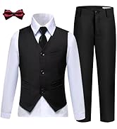 Boys Suits Slim Fit Toddler Tuxedo Suit Set for Teen Boys Communion Dress Clothes Kids Wedding Ri...