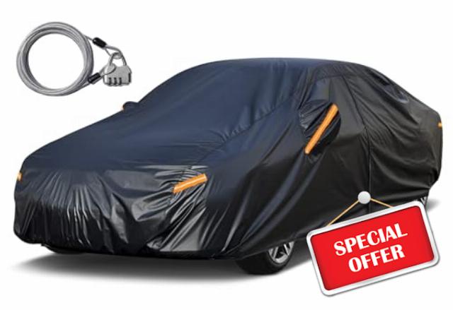 Kayme Sedan Car Cover Waterproof All Weather with Lock and Zipper