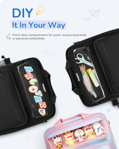 3 Inch D-Ring Binder with Zipper and Strap Fits 14" Laptop