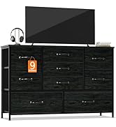 Furnulem Wide Dresser with 8 Fabric Drawers, TV Entertainment Center with Storage for 55'' TV, La...