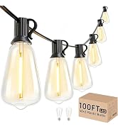 Svater Outdoor String Lights 100 FT, Patio Lights for Outside with 33 pcs S14 Shatterproof LED Bu...