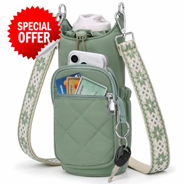 Crossbody Water Bottle Bag for Women