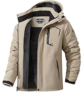 MAOYSSEN Men's Mountain Winter Coat Warm Fleece Ski Snow Jacket Waterproof Raincoat with Hood