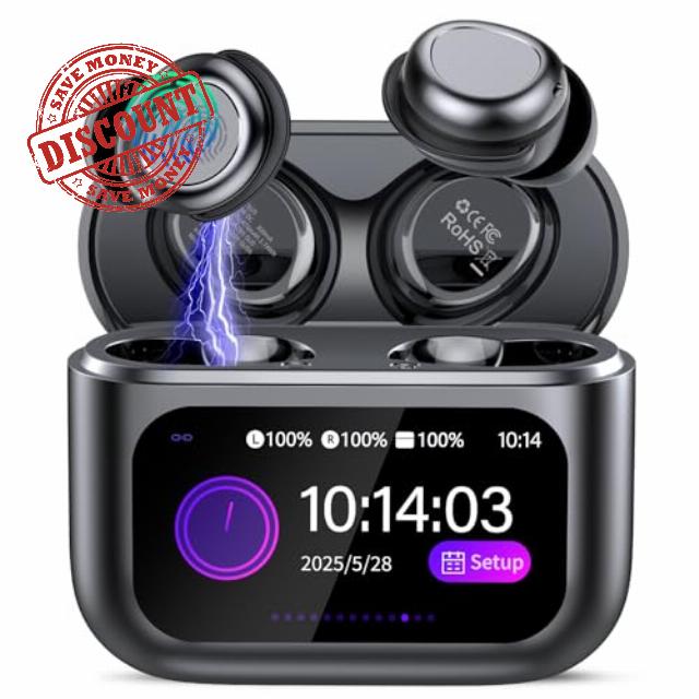 Sleep Earbuds Bluetooth 5.4 in Ear Touch Screen Sleep Headphones