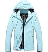 MOERDENG Women's Waterproof Rain Jacket Lightweight Raincoat Hooded Hiking Jacket Softshell Windb...