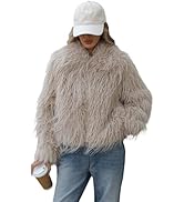 RISISSIDA Faux Leather Fur Lined Jacket Women Winter Coat with Hood and Fur Collar,Thicken Warm H...