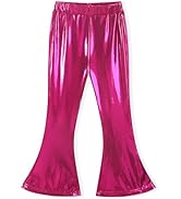 Noomelfish Girls Ribbed Flared Pants Cotton Ruffle Leggings Bell Bottoms (4-12 Years)