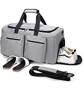 Gym Bag, Weekender Bag for Men Women Travel Duffel Bag with Wet Pocket Large Overnight Bag with S...