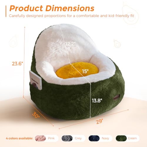 Green | Soft Faux Fur Floor Chair with Backrest