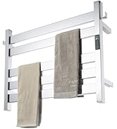K&KALONZO Towel Warmer for Bathroom, Wall-Mounted 5-Bar Heated Towel Rack with Built-in Timer, Wa...