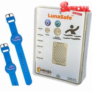 LunaSafe Child Immersion Pool/Water Alarm Kit with 2 Blue Transmitters