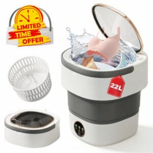 Portable Washing Machine - 22L Mini Foldable Washer with Spin Basket