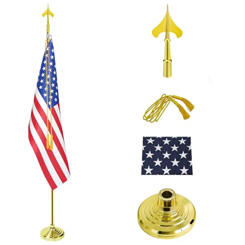 Telescoping 6FT-8FT Flag Pole with Base