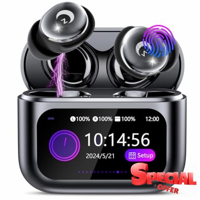 2026 Sleep Earbuds Bluetooth 5.4 in Ear Smart Touch Screen Ear Buds
