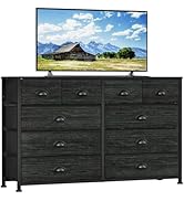 Furnulem Dresser TV Stand with Power Outlet for 55'' Long TV, Entertainment Center with 8 Deep Dr...