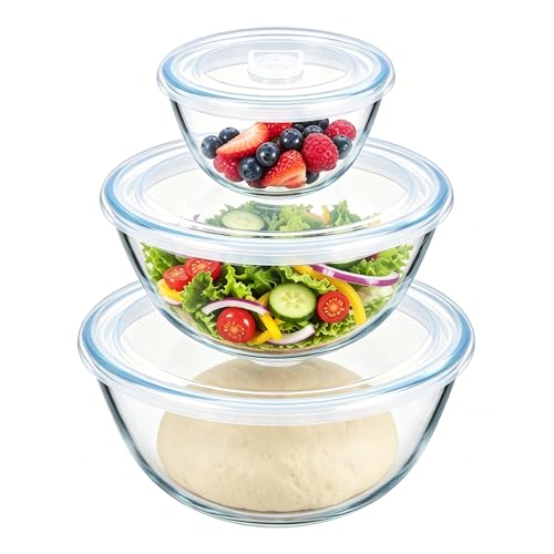 Large Clear Nesting Bowls for Storage Sourdough Proofing