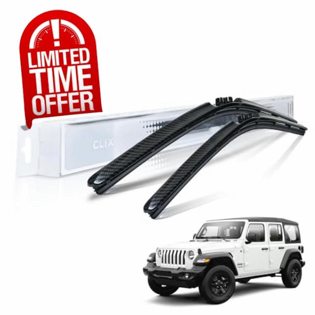 Clix Wipers Jeep Wrangler & Gladiator (16"/16") Black Carbon Windshield Wiper Blades