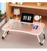 Laptop Bed Desk, 5-Angle Adjustable Bed Laptop Table with Cup Holder, Foldable Laptop Stand for C...