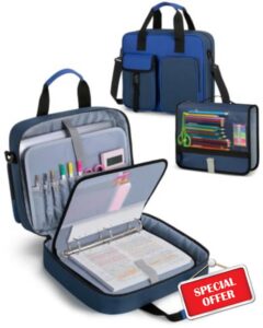 YARWO 2PCS Zipper Binder Bag Set