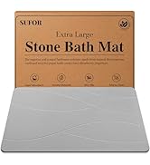 32"x20" Stone Bath Mat, Diatomaceous Earth Shower Mat, Non-Slip Super Absorbent Quick Drying Bath...