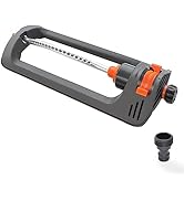 Blütezeit Oscillating Sprinkler, 3600 Sq.Ft. Large Area, 180-Degree Adjustable, 19-Hole Nozzle, Q...