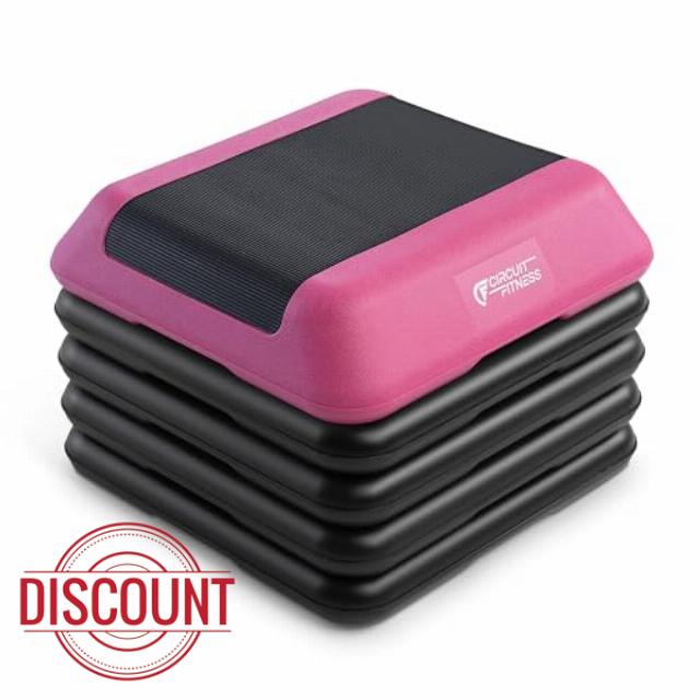 Circuit Fitness by Marcy 16 x 16 inches Adjustable Height Aerobic Step Platform with Adjustable Risers