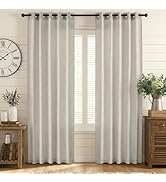 NICETOWN Farmhouse Linen Sheer Curtains for Living Room 84 Inches Long Rod Pocket Back Tab Floral...