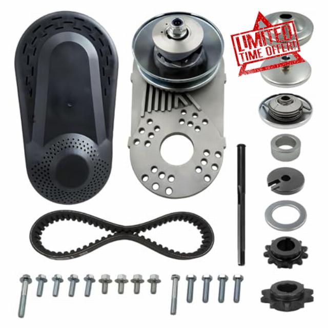 30 Series Torque Converter 1 inch Bore Fit for Go Kart Mini Bike Clutch 10T #40 41 420 Chain and 12T #35 Chain Drive Belt Pulley Replaces Manco Comet TAV2