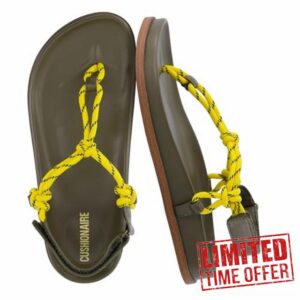 CUSHIONAIRE Era Rope Thong Strappy Sandals for Women