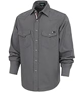 BOCOMAL Non FR-Men's Denim Work Shirt Western Cowboy Cut Long Sleeve Pearl Snap Vintage Washed So...