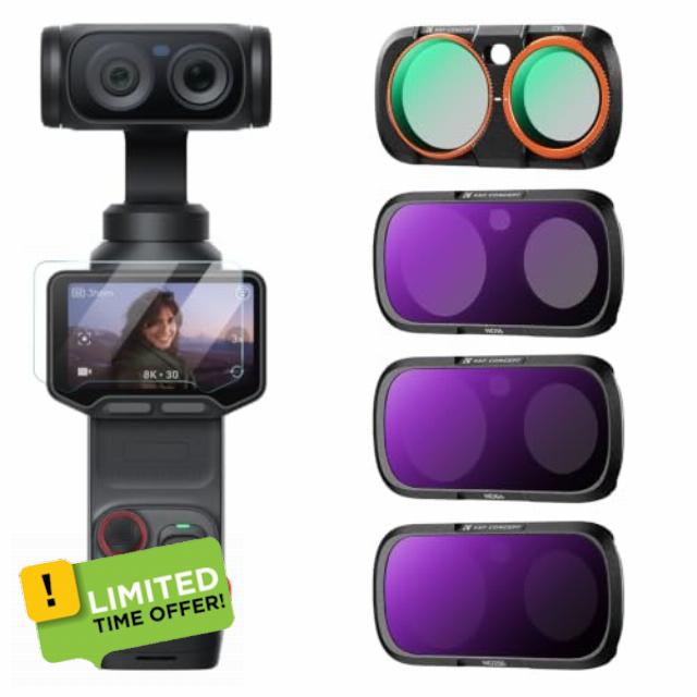 K&F CONCEPT CPL + ND16 + ND64 + ND256 Filter Kit Compatible with Insta360 Luna Ultra
