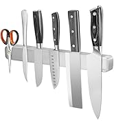 Bronypro Magnetic Knife Holder for Wall, Stainless Steel Knife Magnetic Strip for Refrigerator wi...