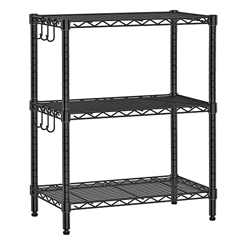 NSF Certified Wire Shelving Unit Storage Rack Organizer Steel Utility Shelf for Kitchen Office Garage Pantry Laundry Organization(13.4D x 23.2W x 29.7H)