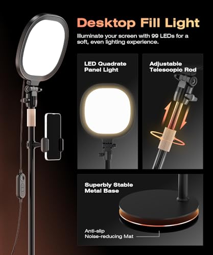 CRI 97+ Webcam Light for Recording