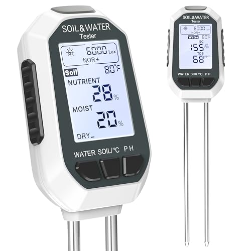 7-in-1 Digital Soil Tester Kit with Backlit LCD - Measures pH