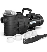 LINGXIAO 1.5 HP Pool Pump, 7600 GPH High Flow Self Primming Pool Pump Inground, 115V/230V, Low No...